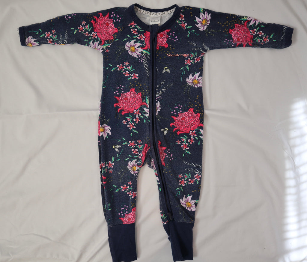 Bonds Navy and Flower Wondersuit