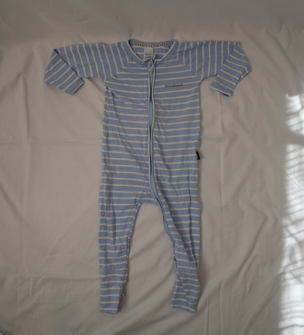 Bonds Blue and White Stripe Wondersuit