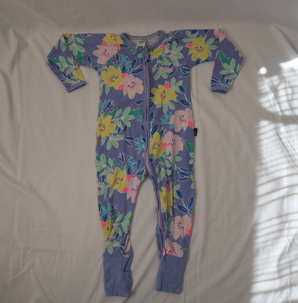 Bonds Blue and Flowers Wondersuit