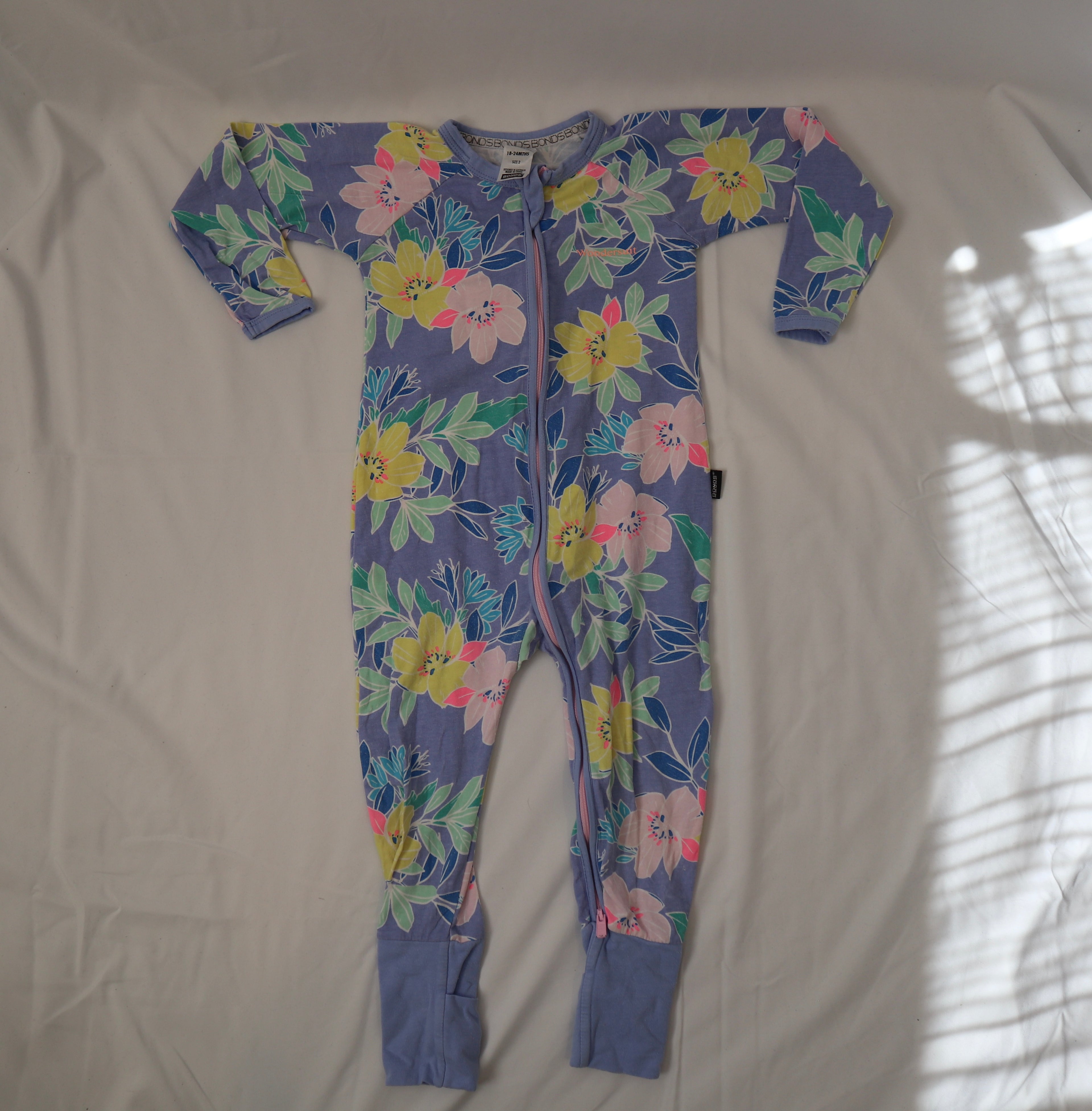Bonds Blue and Flowers Wondersuit