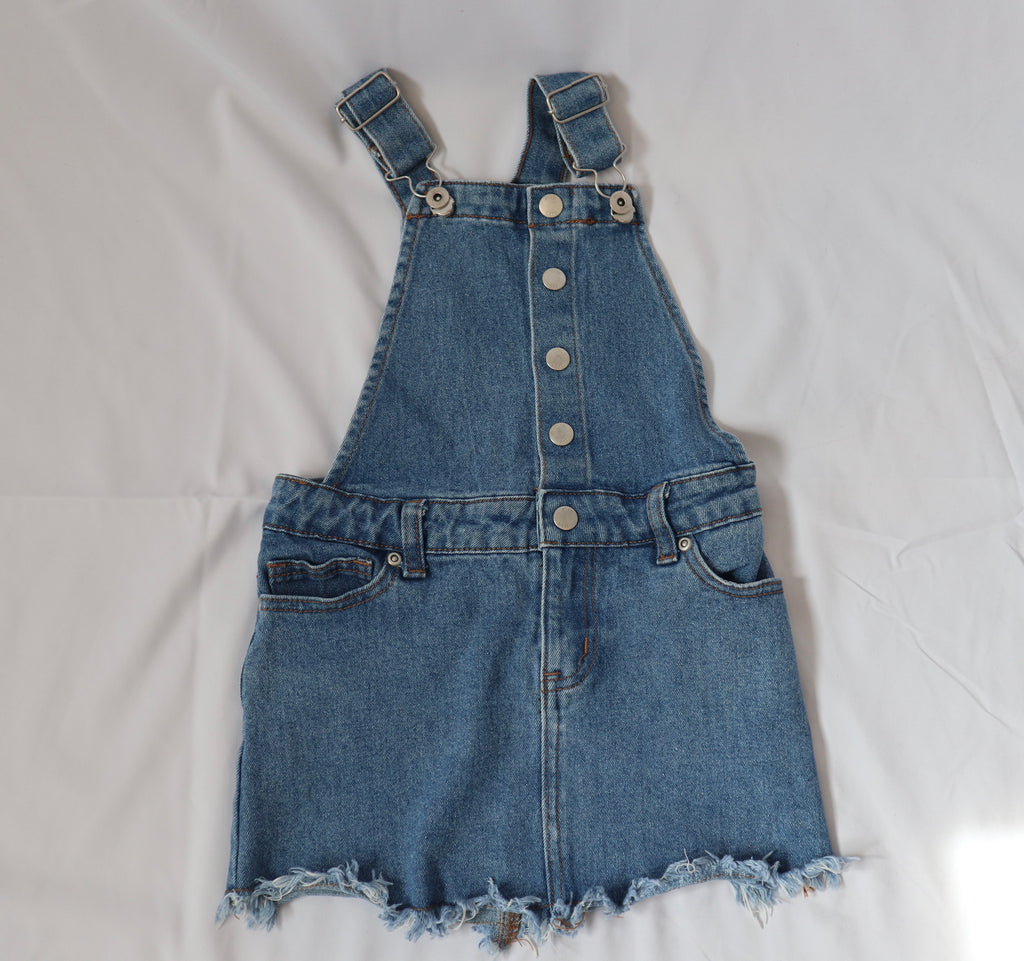 Seed Frayed Denim Overalls