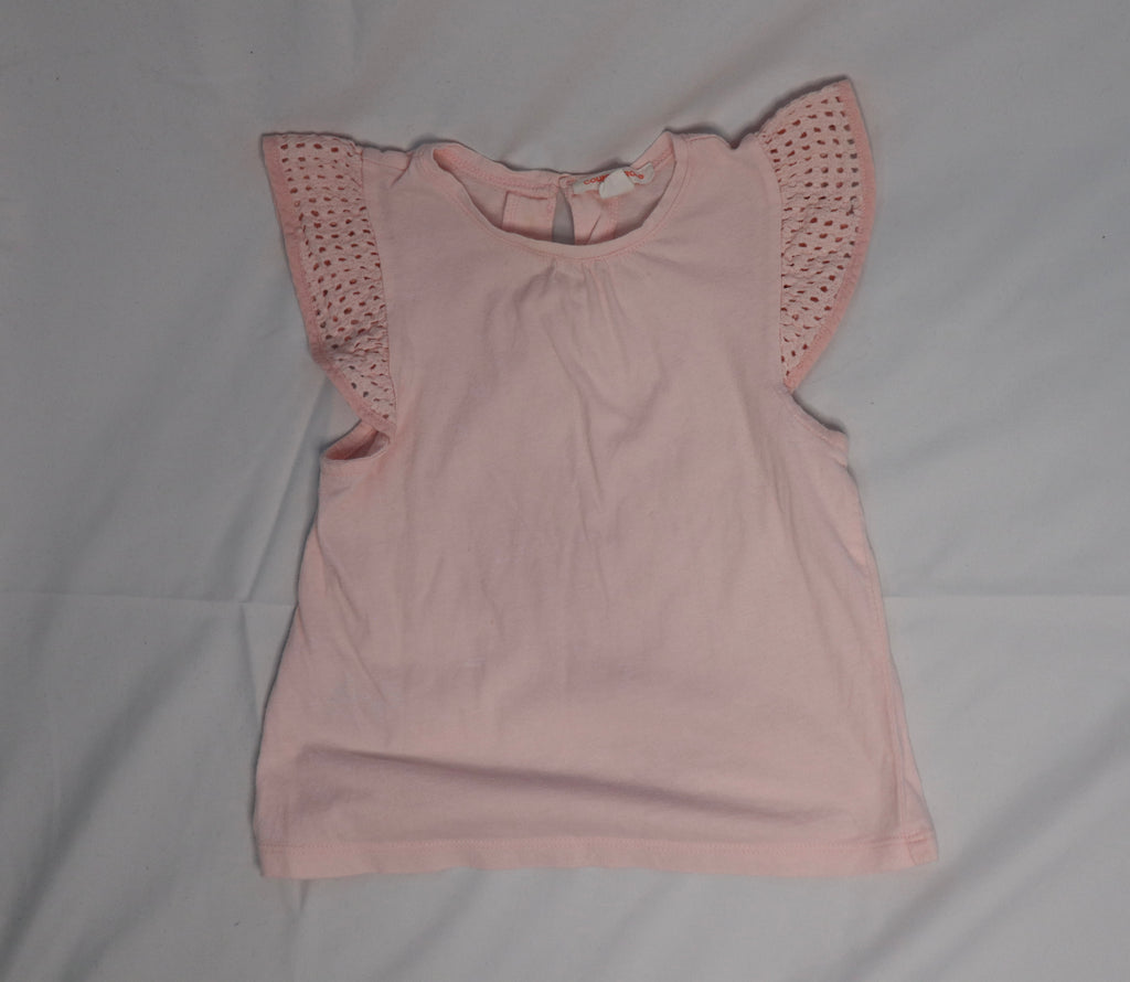 Country Road Pink Frill Short Sleeve Top
