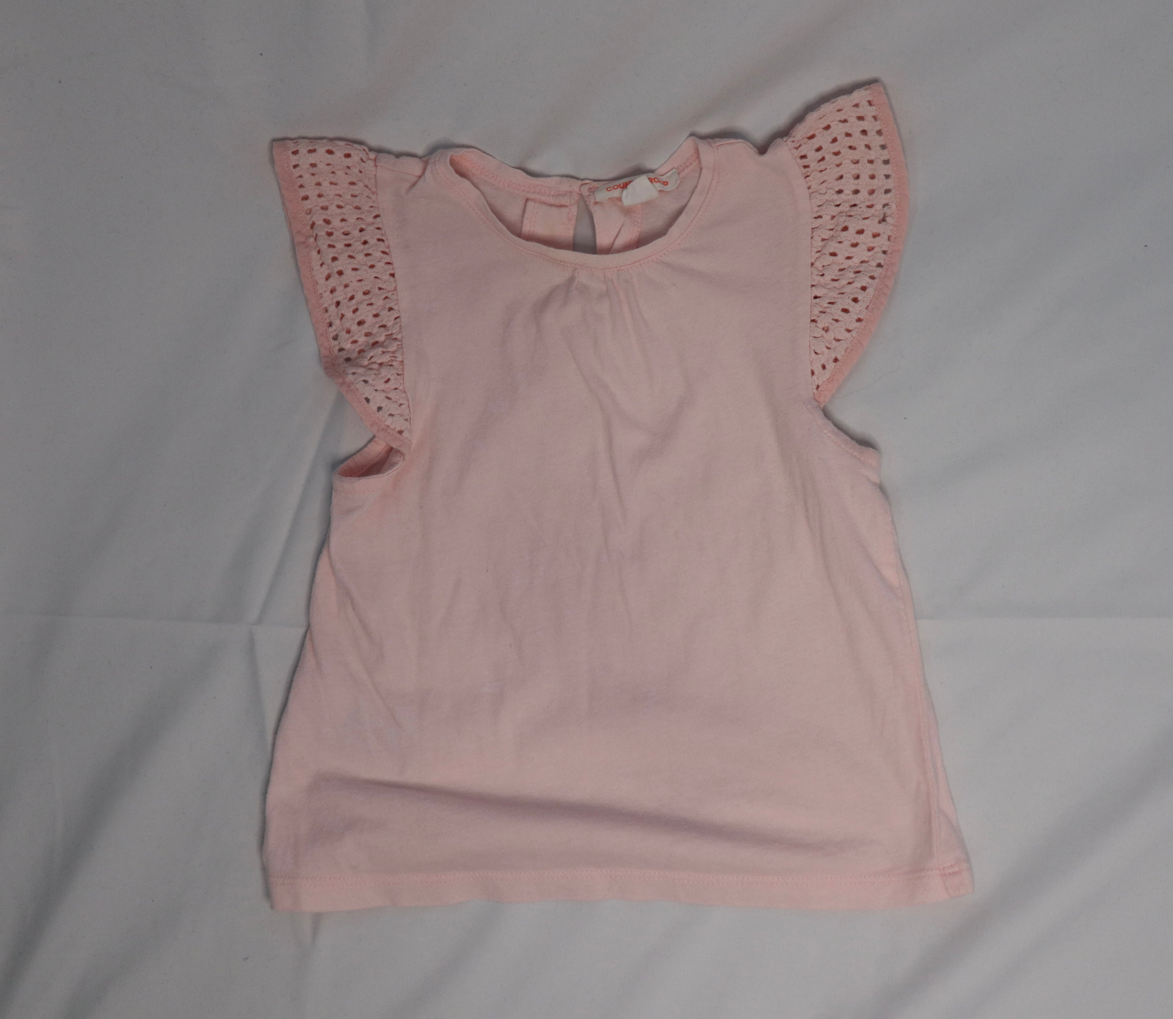 Country Road Pink Frill Short Sleeve Top