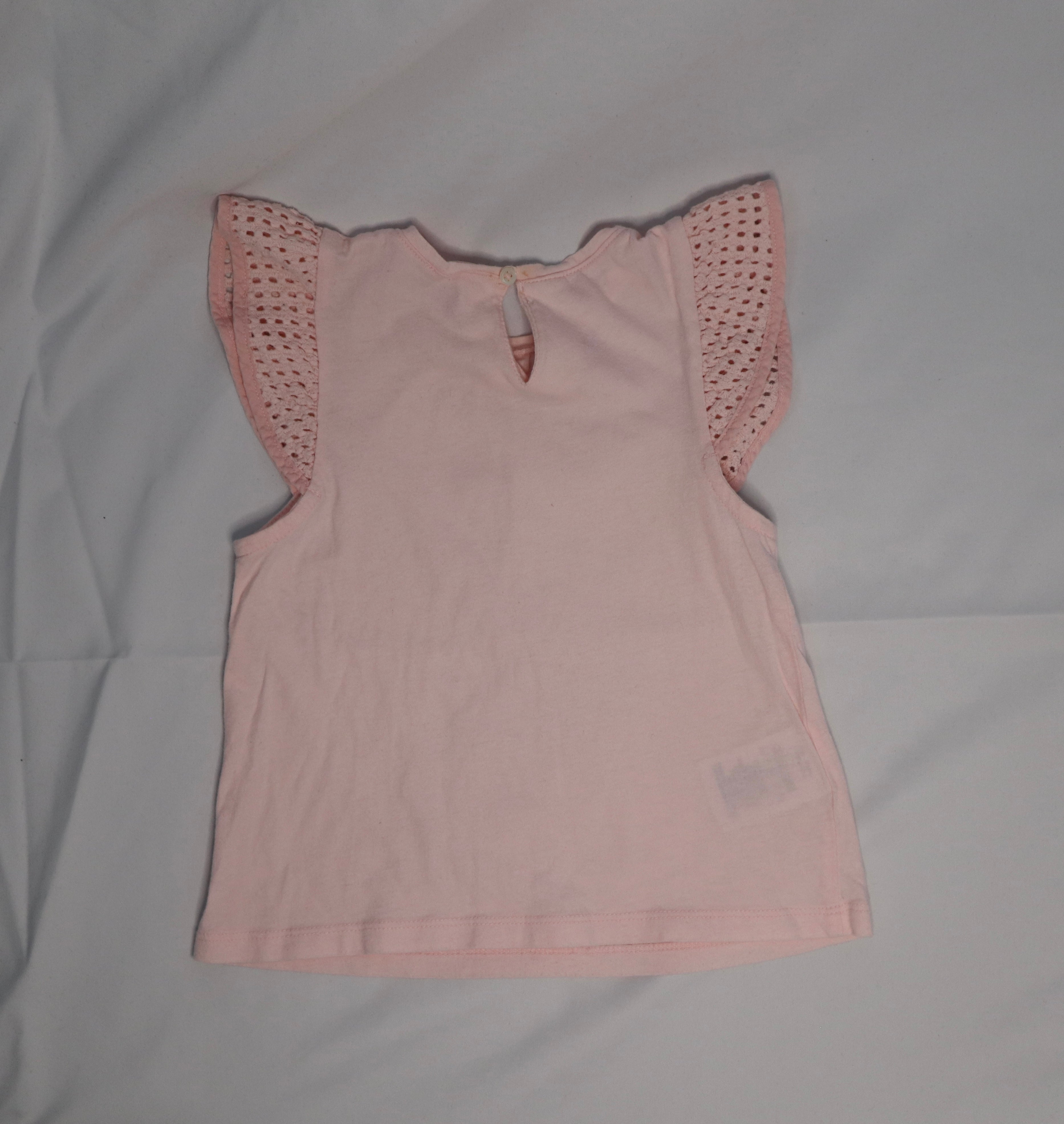 Country Road Pink Frill Short Sleeve Top